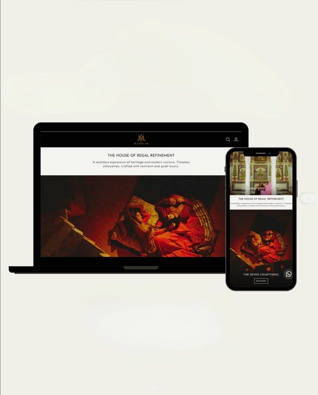 Website development — site design shown on device